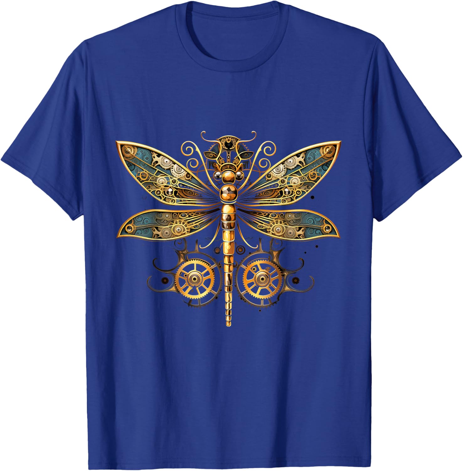 Dragonfly Steam Punk Insect Art Engineer Steampunk Dragonfly T-Shirt - T-Shirt | Royal