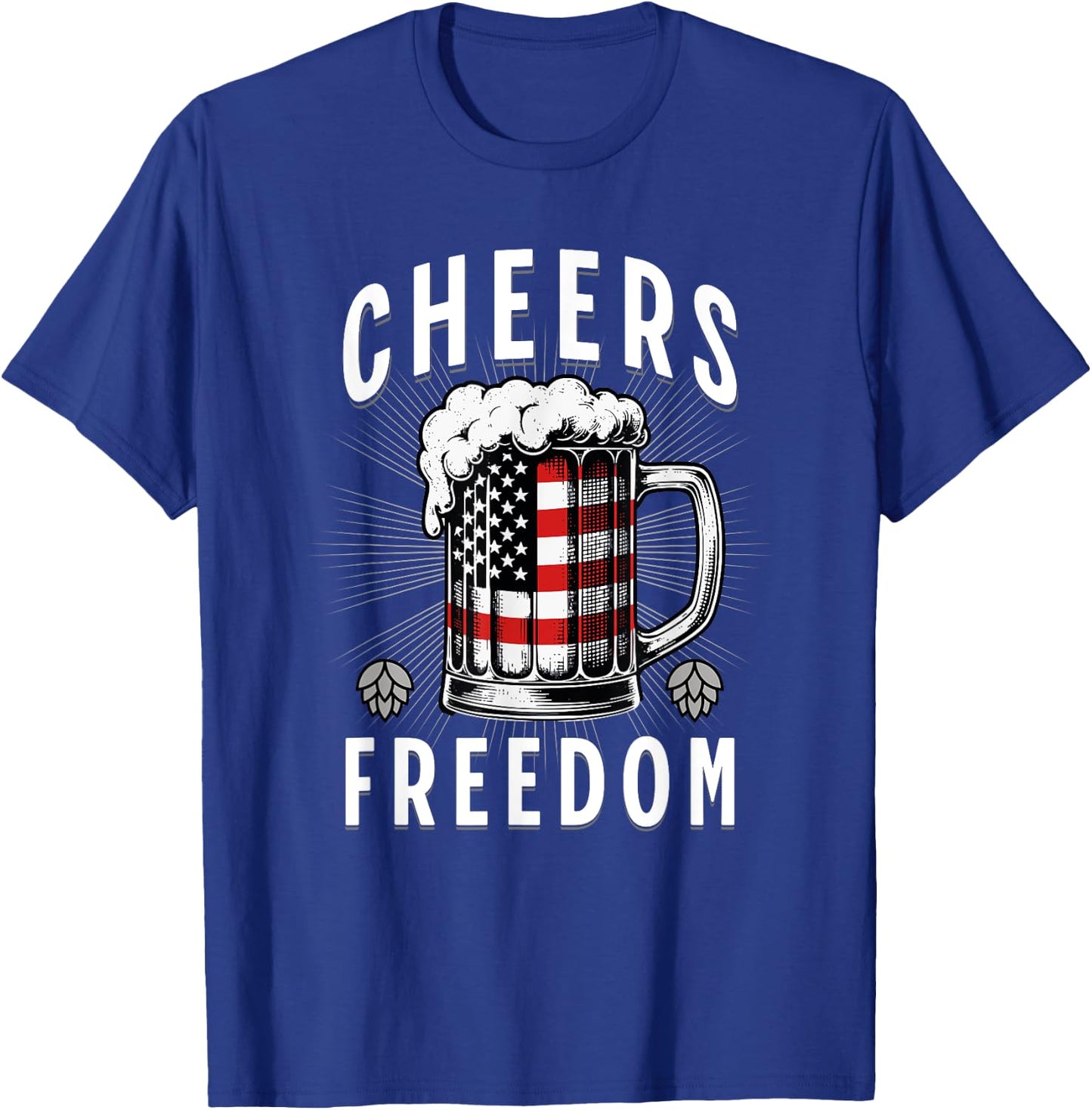 4th of July Beer Drinking American Flag Pride Merica USA Men T-Shirt - T-Shirt | Royal
