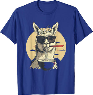 Llama Ramen Sunglasses Llama Ramen Bowl Ramen Noodles T-Shirt - T-Shirt | Royal