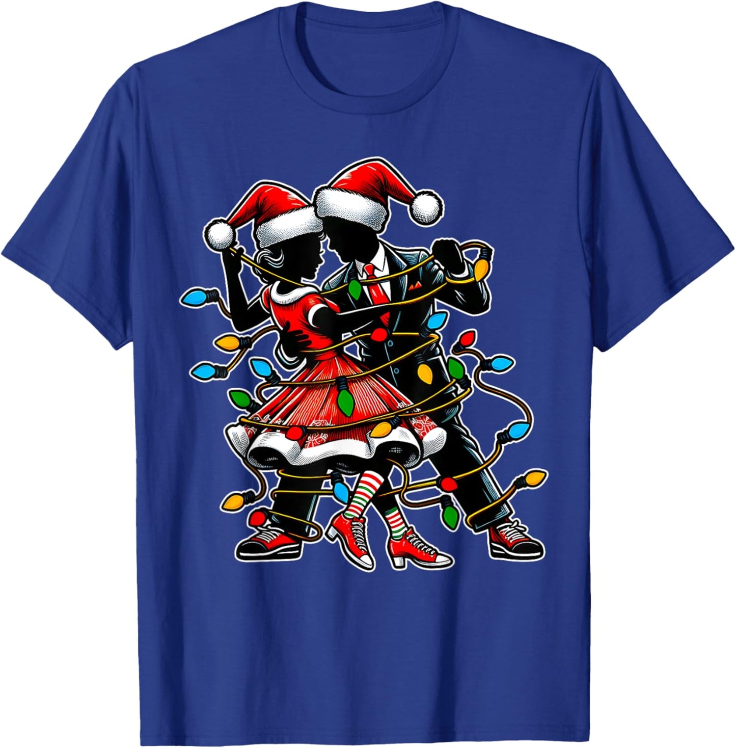 Sock Hop Dance 50s Christmas Hat Xmas T-Shirt - T-Shirt | Royal
