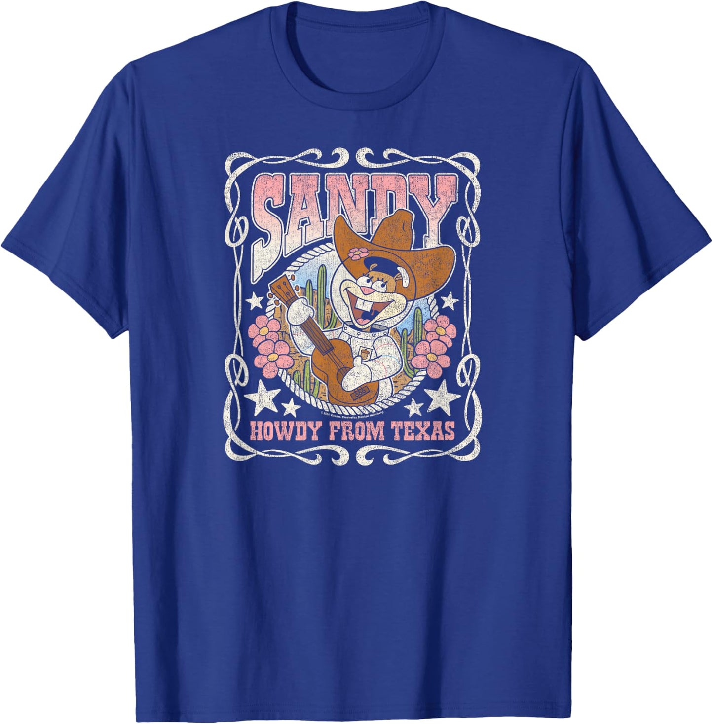 Spongebob Squarepants - Sandy Cheeks Howdy from Texas T-Shirt - T-Shirt | Royal