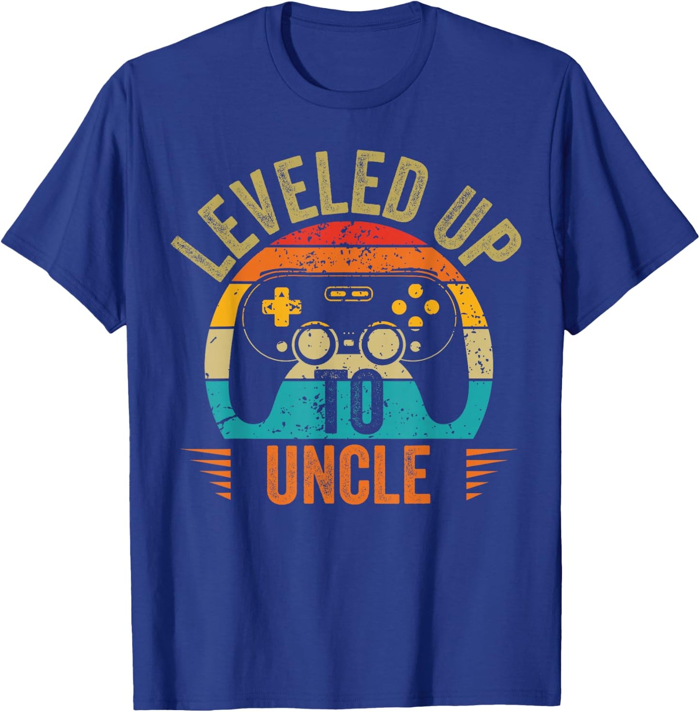Leveling up to uncle 2025 funny video gamer vintage men T-Shirt - T-Shirt | Royal