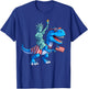 Dino Statue Of Liberty 4th Of July TRex American Flag Boys T-Shirt - T-Shirt | Royal