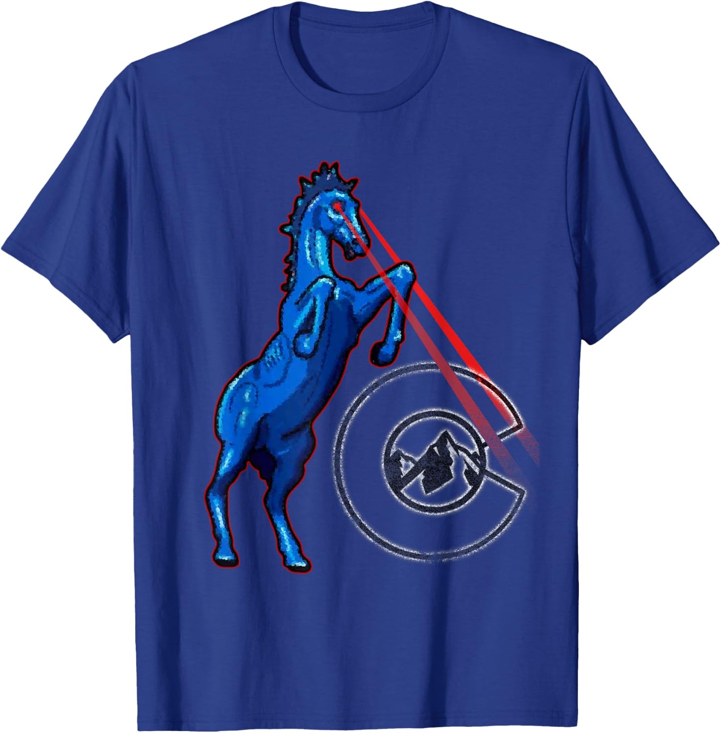 Blucifer - Denver Airport Creepy Horse T-Shirt - T-Shirt | Royal