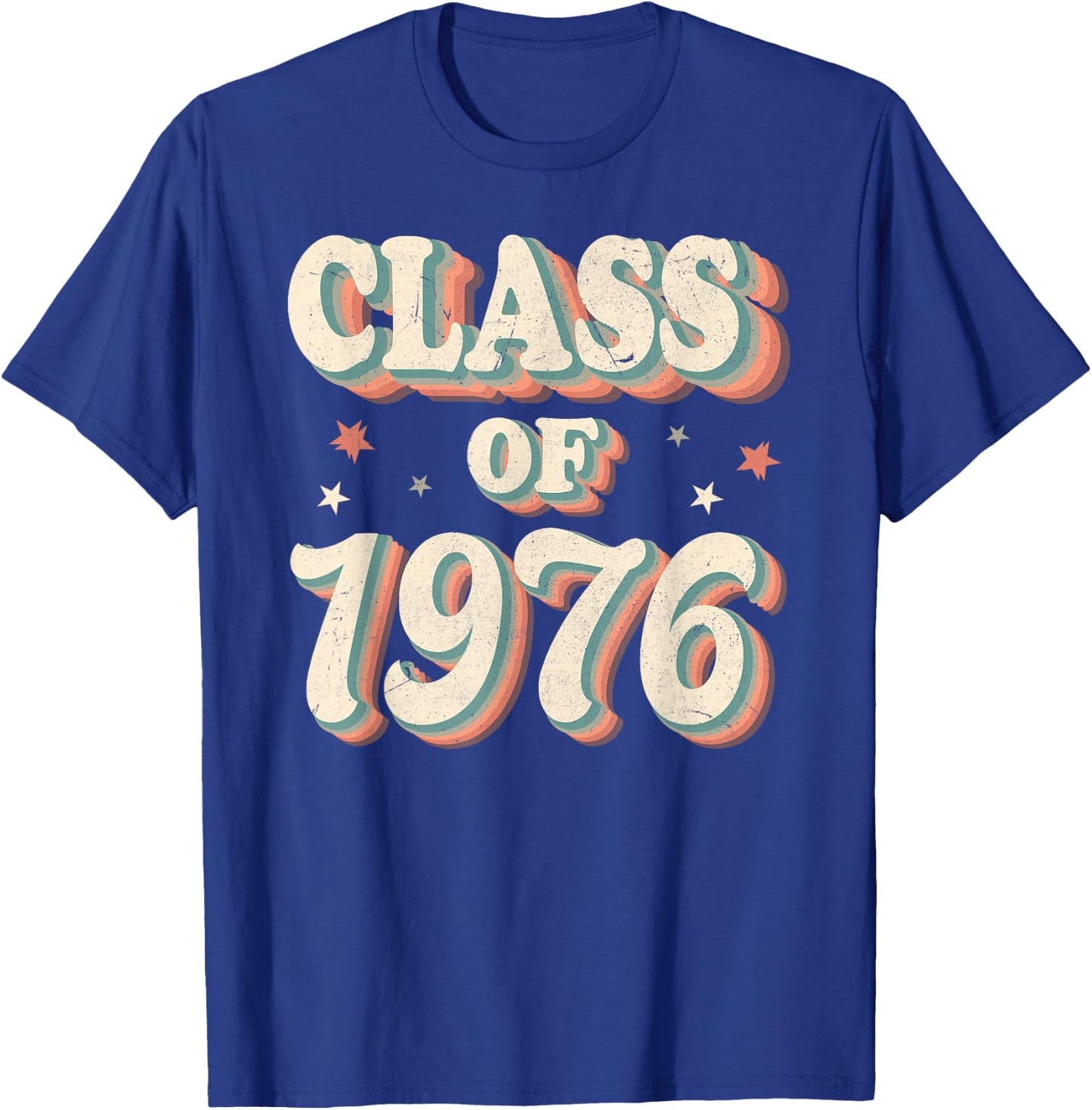 Vintage Class Of 1976 76 High School Graduation T-Shirt - T-Shirt | Royal