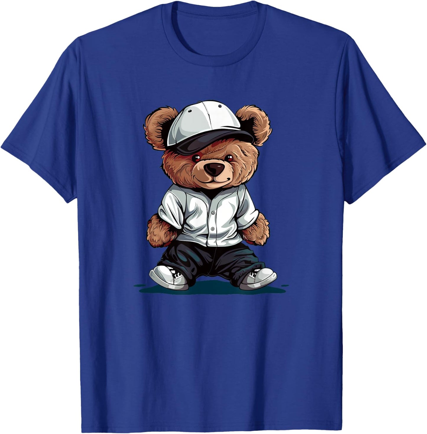 Cool Cap Teddy Bear in Baseball Costume T-Shirt - T-Shirt | Royal