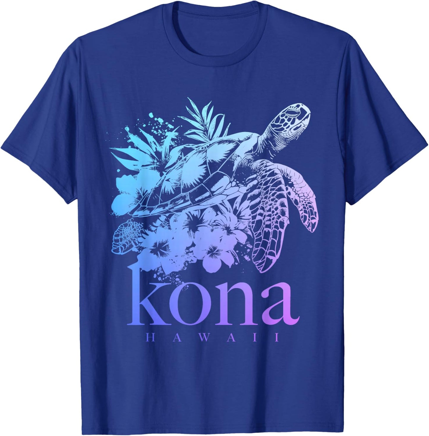 Kona Hawaii Sea Turtle Hawaiian Surfer Souvenir T-Shirt - T-Shirt | Royal