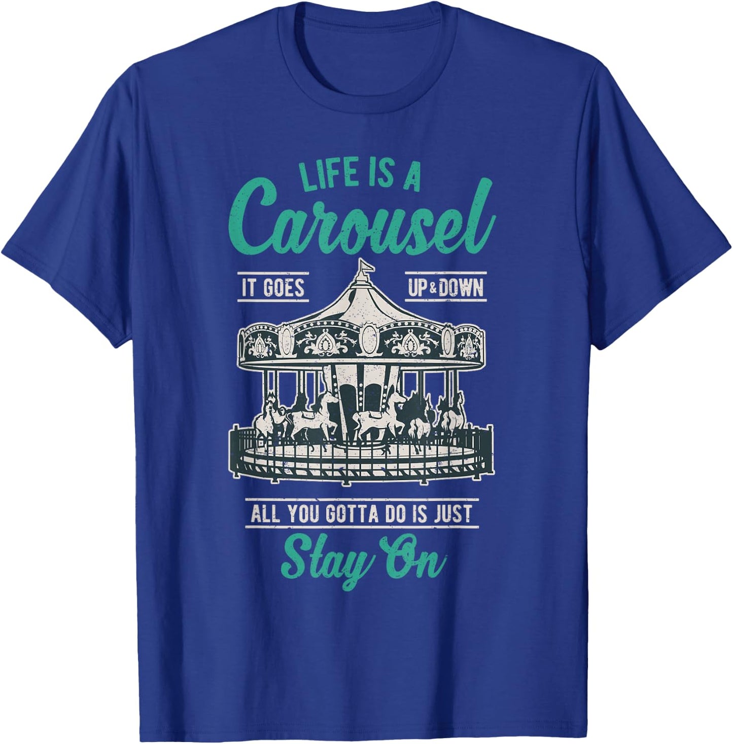 Vintage Merry-go-round Life is a carousel ride gift T-Shirt - T-Shirt | Royal