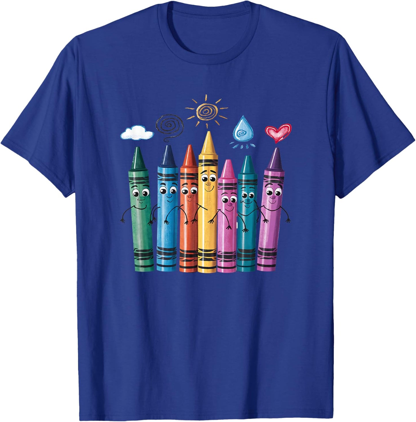 Fashionable Crayon Mood Color Crayons Friyay Teacher Life Women Kids T-Shirt - T-Shirt | Royal