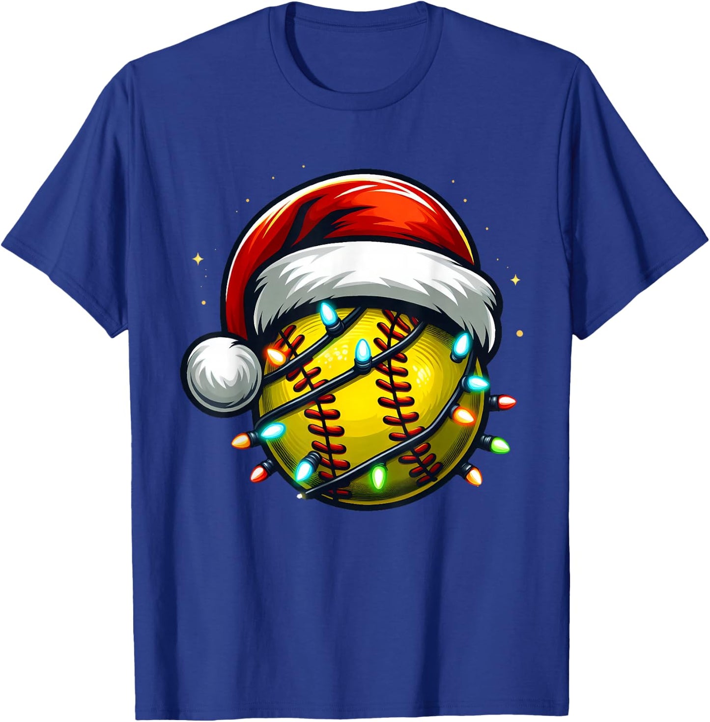 Christmas Softball Xmas Santa Softball Lover Boys Girls Kids T-Shirt - T-Shirt | Royal