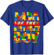 Dad And Mom Dada Birthday Boy Building Bricks Family Party T-Shirt - T-Shirt | Royal