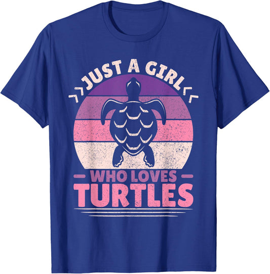 Just A Girl Who Loves Turtles Lovers Sea Turtle Girls Turtle T-Shirt - T-Shirt | Royal