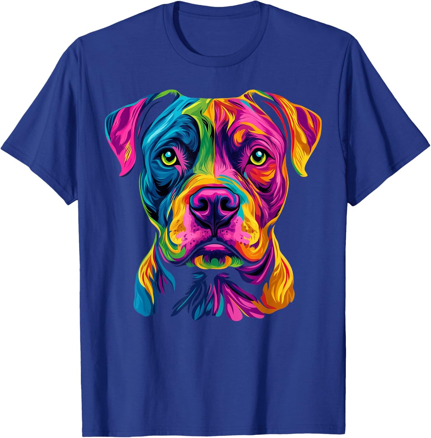 Colorful American Staffordshire Terrier Lover Cute Dog Black T-Shirt - T-Shirt | Royal