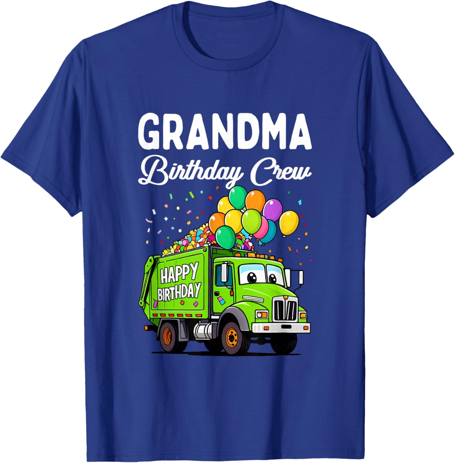 Grandma Birthday Crew Boy Garbage Truck Bday Family Matching T-Shirt - T-Shirt | Royal