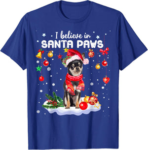 I Believe In Santa Paws Chihuahua Cute Christmas Gift T-Shirt - T-Shirt | Royal