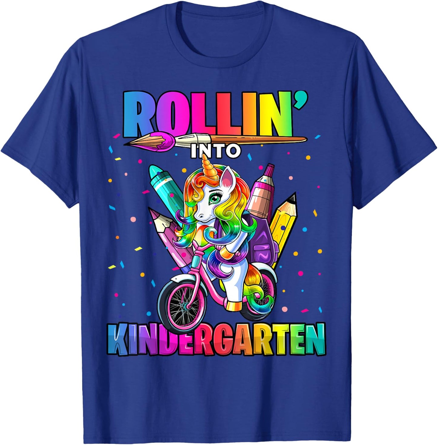 Kindergarten Unicorn Back to School First Day of School Girl T-Shirt - T-Shirt | Royal