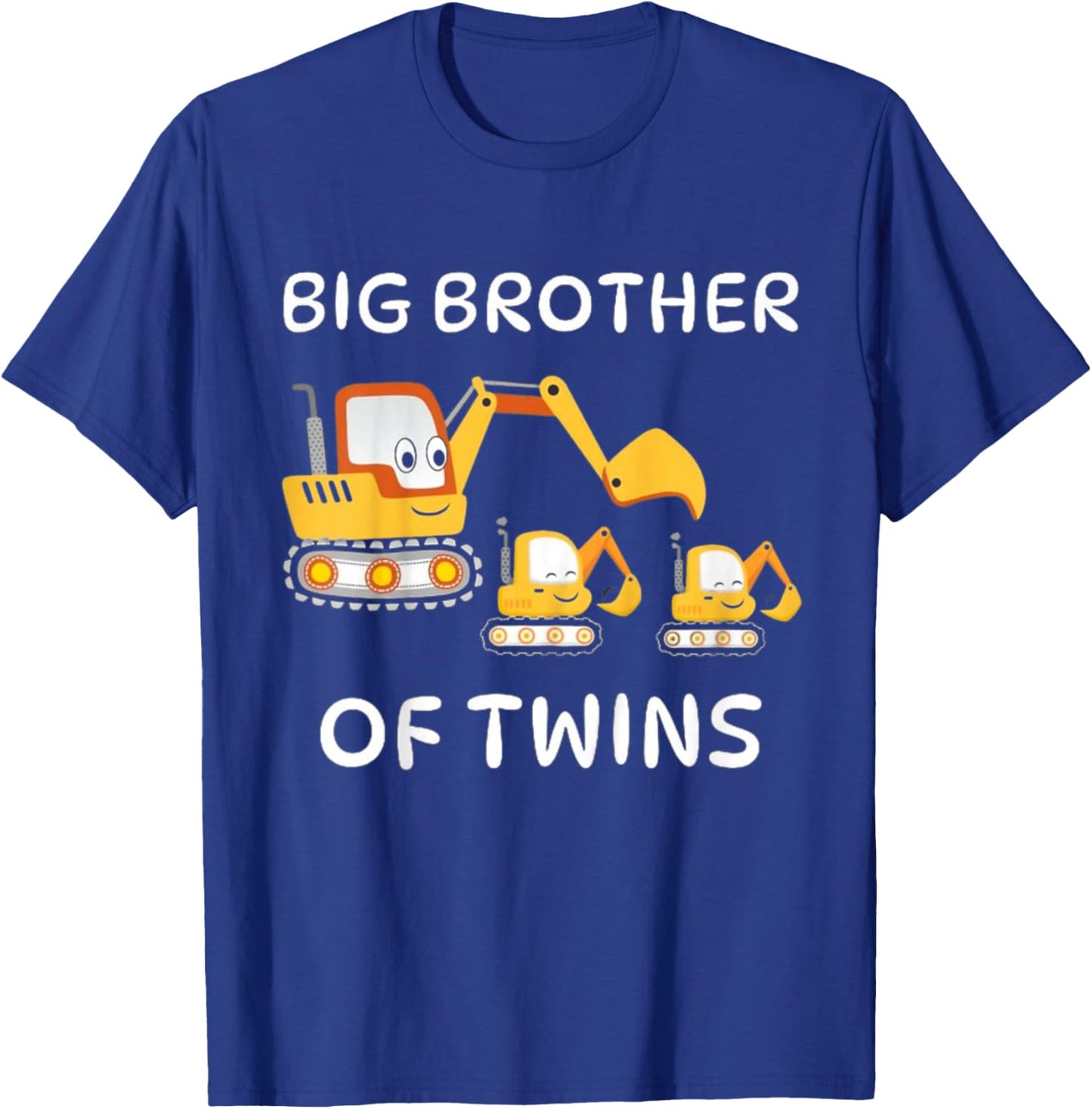 Kids I'm Going to Be A Big Brother of Twins Excavator Toddlers T-Shirt - T-Shirt | Royal