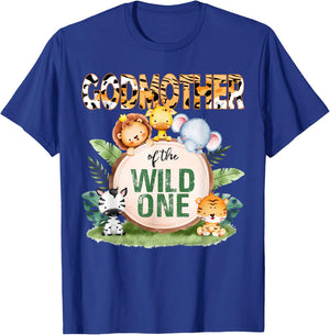 Godmother Of The Wild One 1st Birthday Safari Family T-Shirt - T-Shirt | Royal