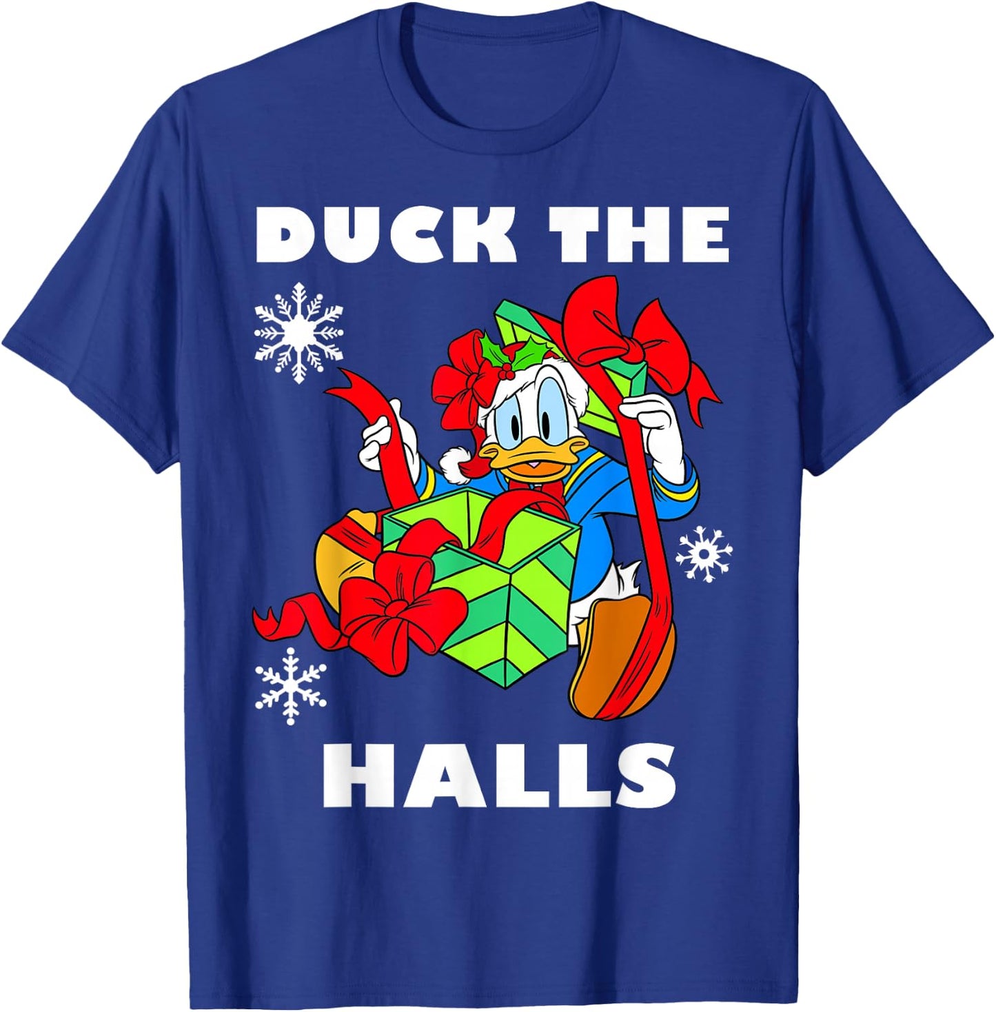 Disney Donald Duck The Halls Christmas Portrait T-Shirt - T-Shirt | Royal