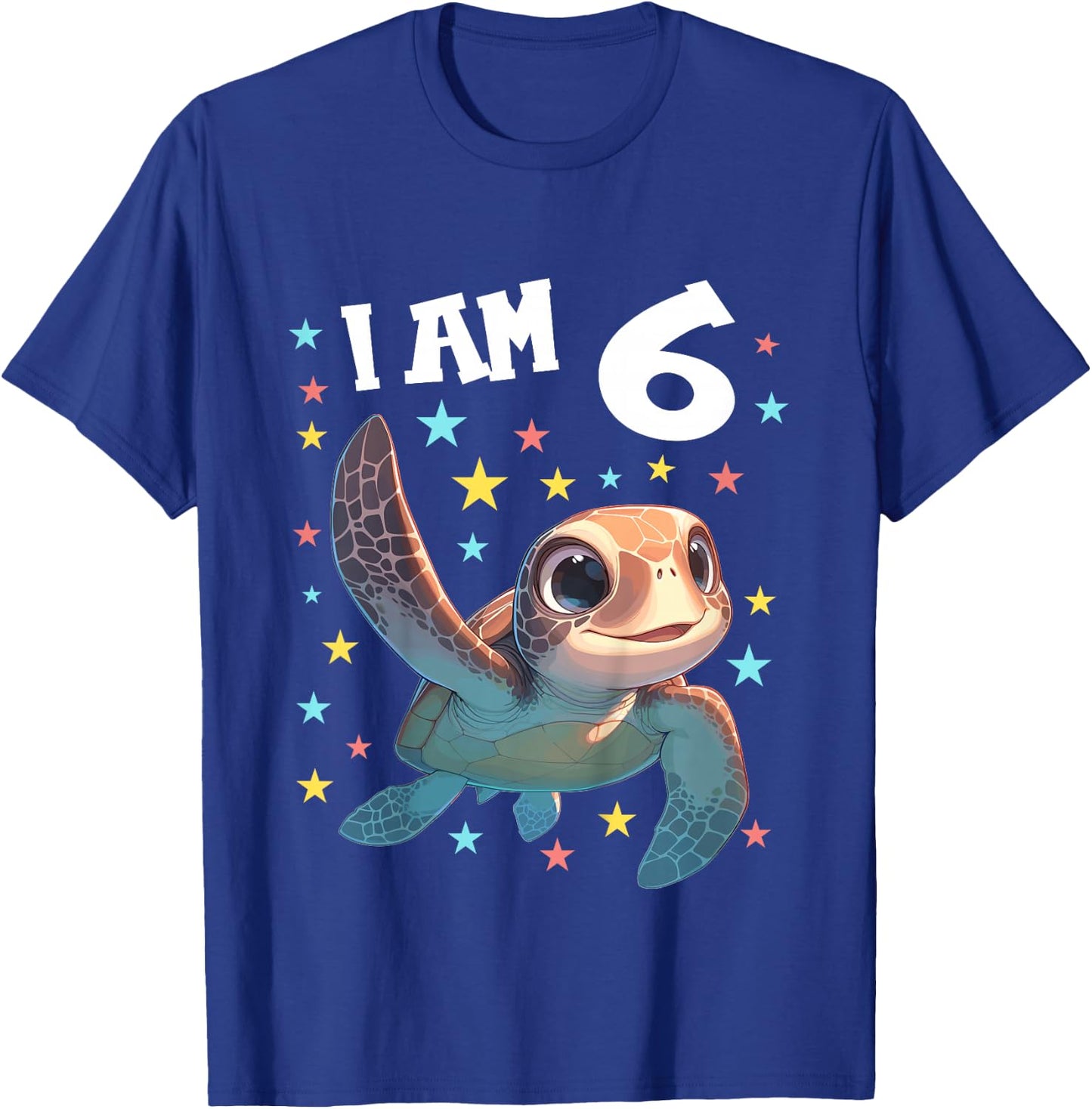6 Years old 6 birthday Sea Turtles Boy Girl Sea Turtle T-Shirt - T-Shirt | Royal