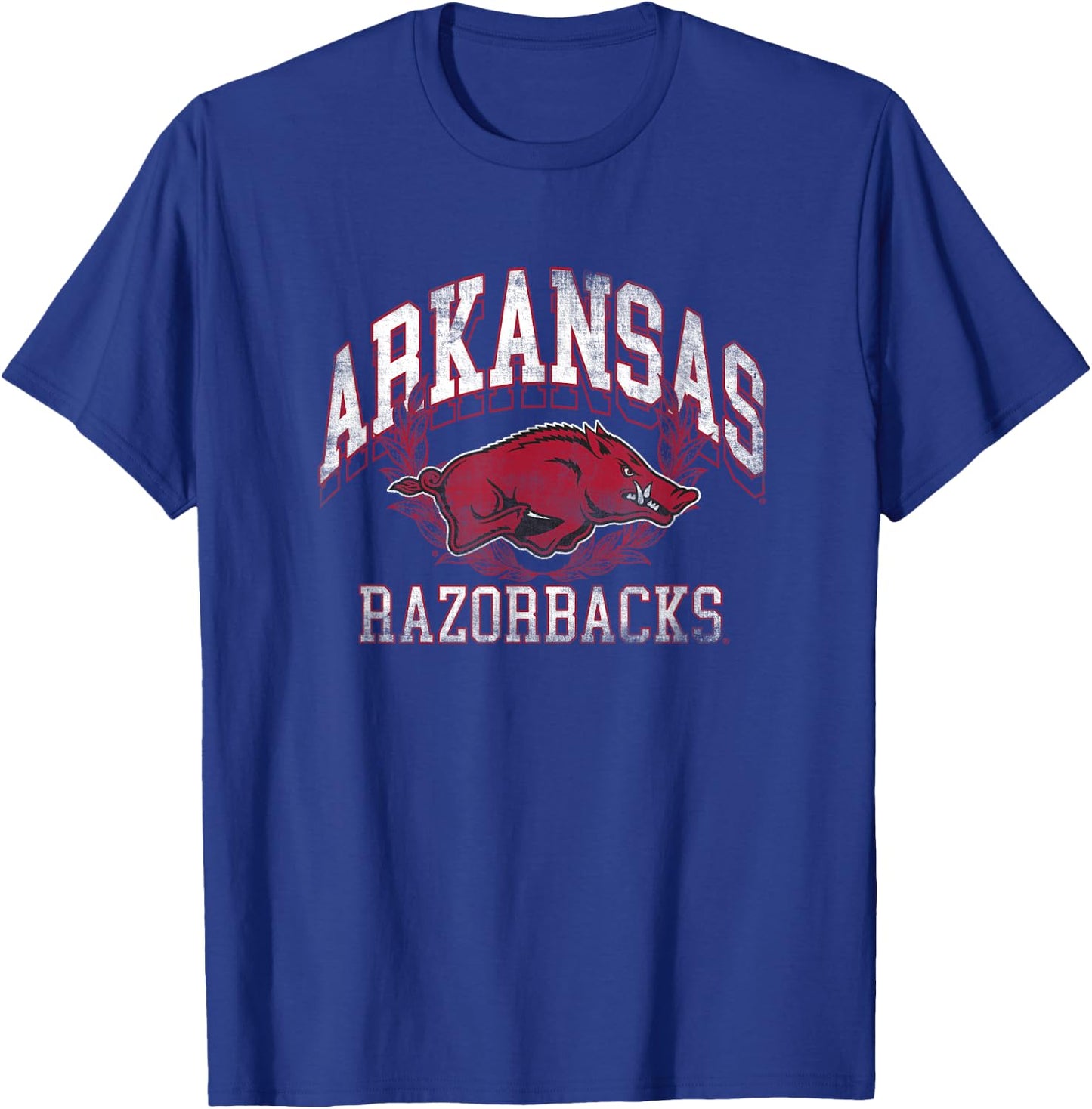 University of Arkansas Razorbacks Distressed Laurels T-Shirt - T-Shirt | Royal