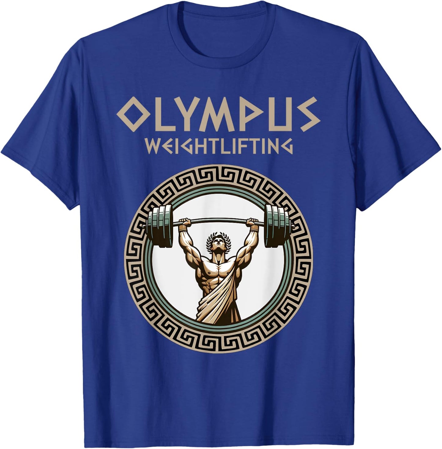 Gym Olympus Weight Lifting Strength of the Gods T-Shirt - T-Shirt | Royal