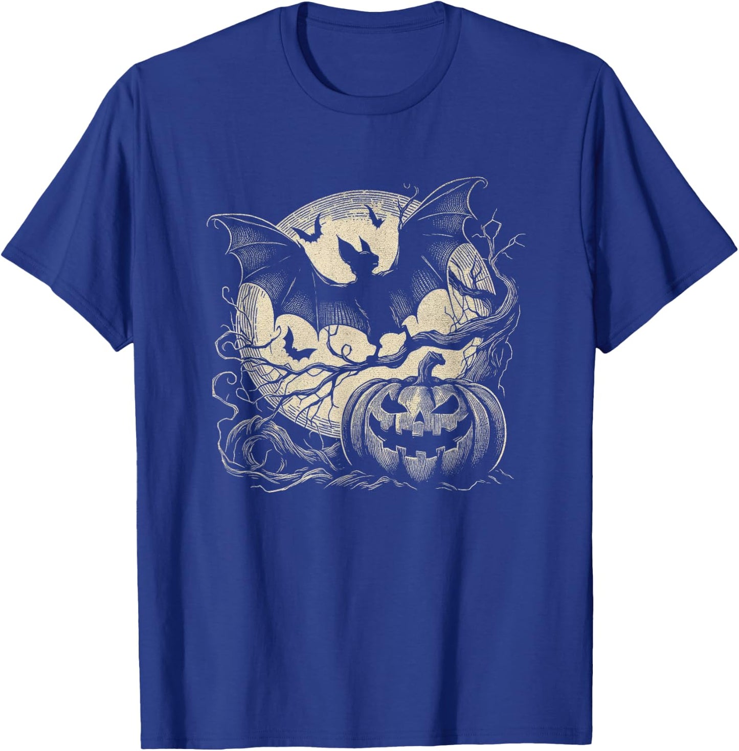 Spooky Bat Halloween Art Design And Men T-Shirt - T-Shirt | Royal