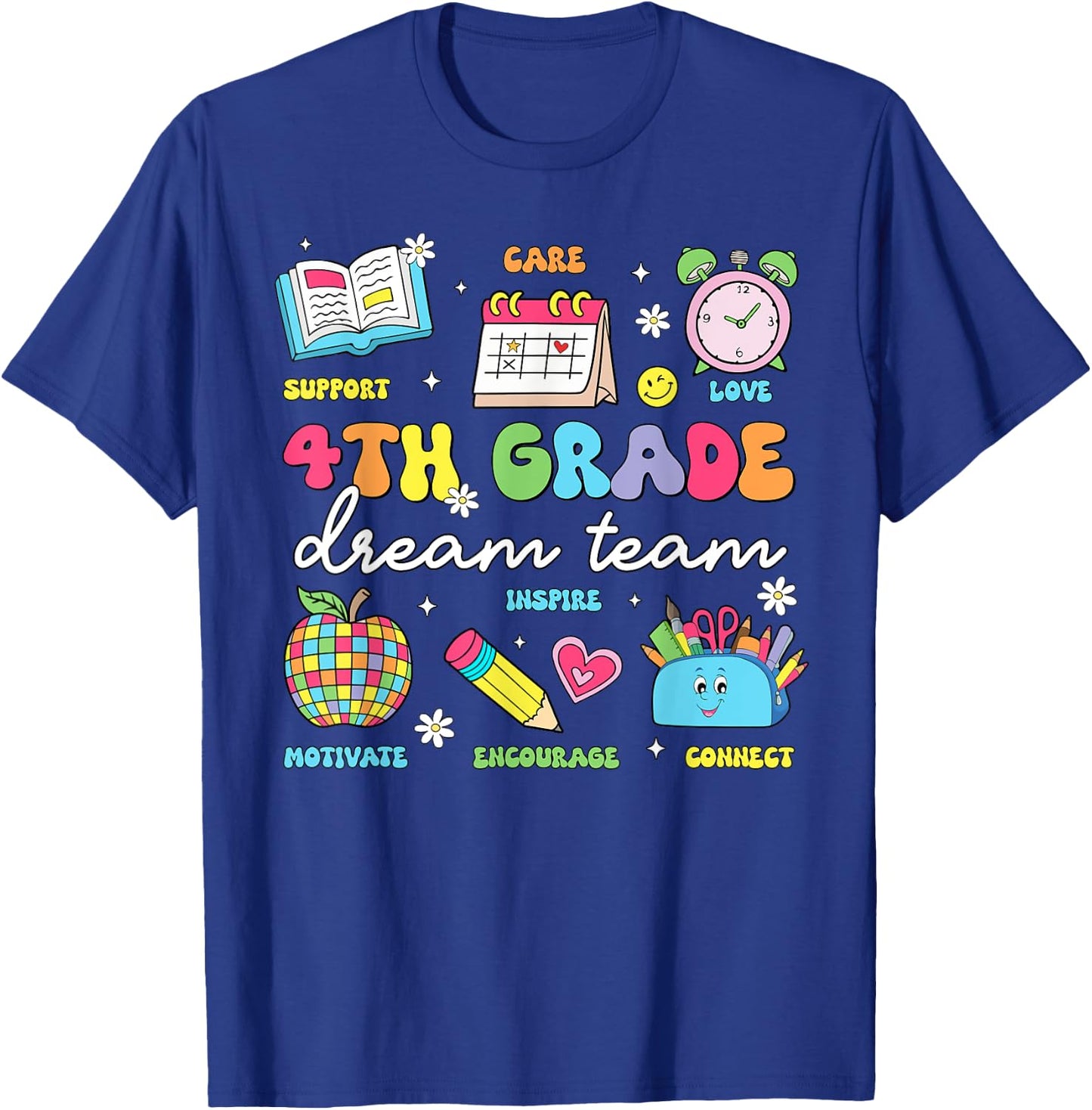 4th Grade Dream Team Back To School Teachers Fourth Grade T-Shirt - T-Shirt | Royal