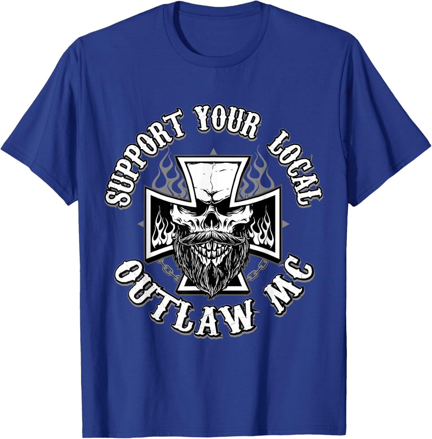 RomperGraphics Men's Support Your Local Outlaw 03 Black , Small T-Shirt - T-Shirt | Royal