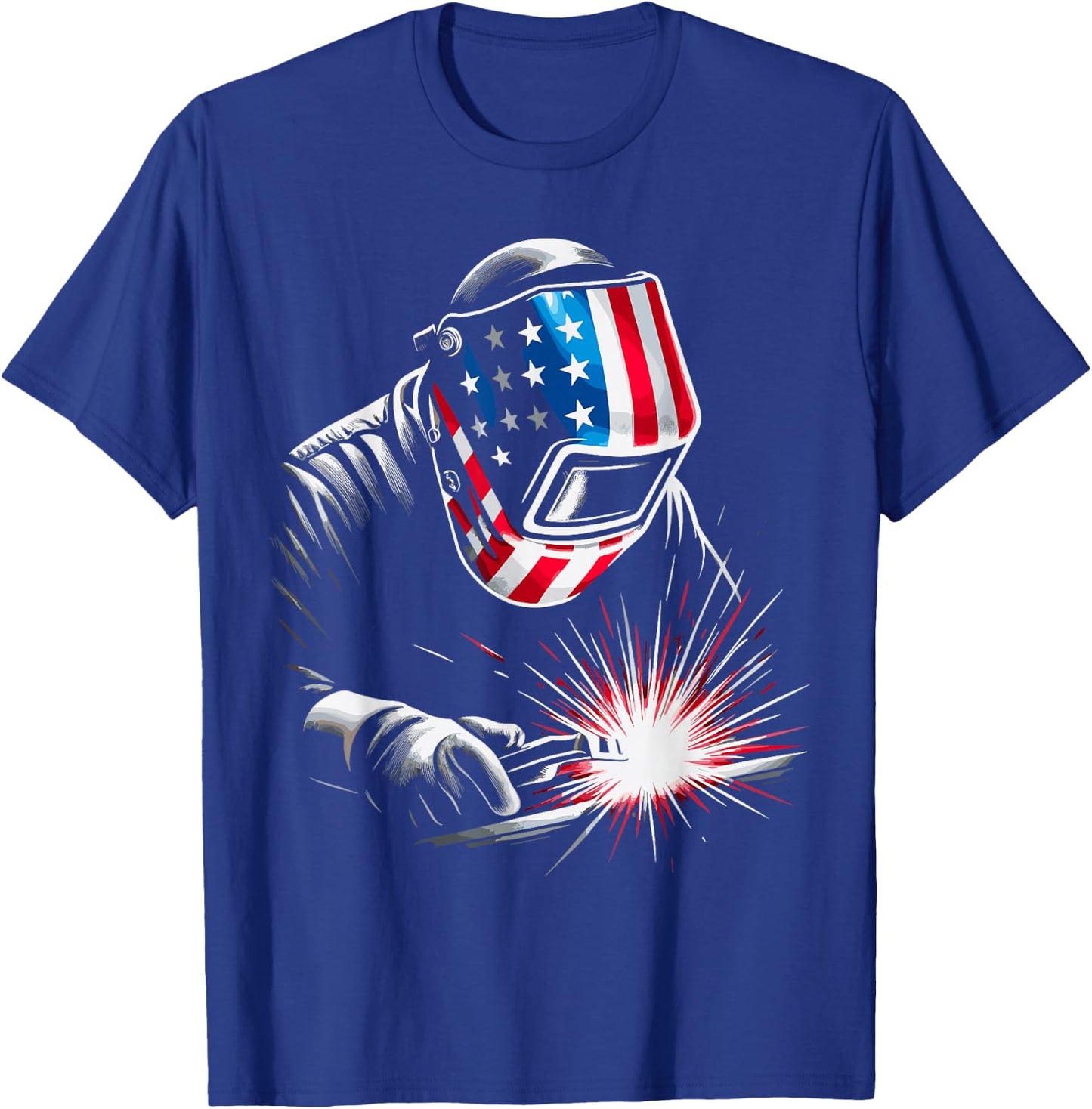 USA Patriotic Welder T-Shirt - T-Shirt | Royal