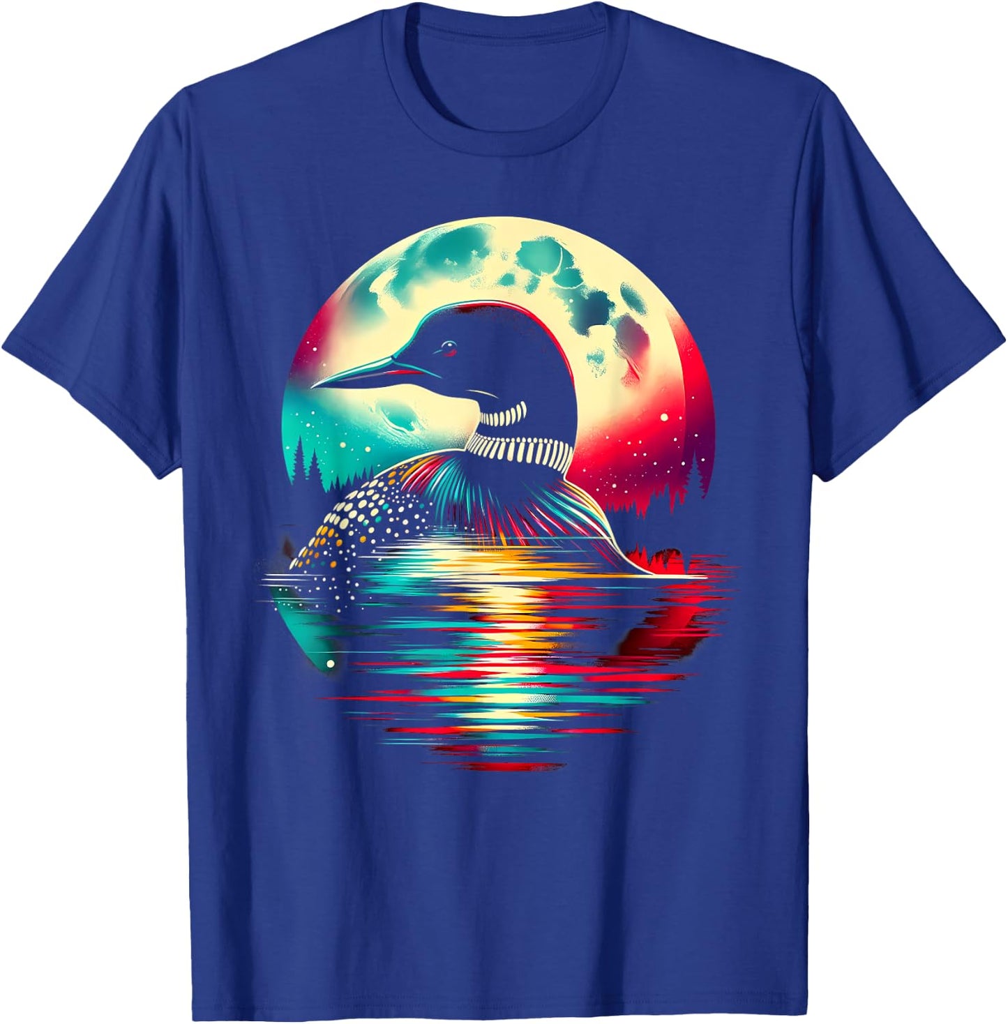 Colorful Loon Bird Spirit Animal Cool Illustration T-Shirt - T-Shirt | Royal