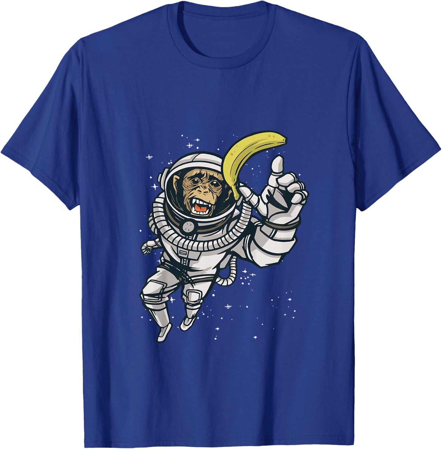 Kids Chimp Astronaut in Space Funny Chimpanzee Animal Graphic T-Shirt - T-Shirt | Royal