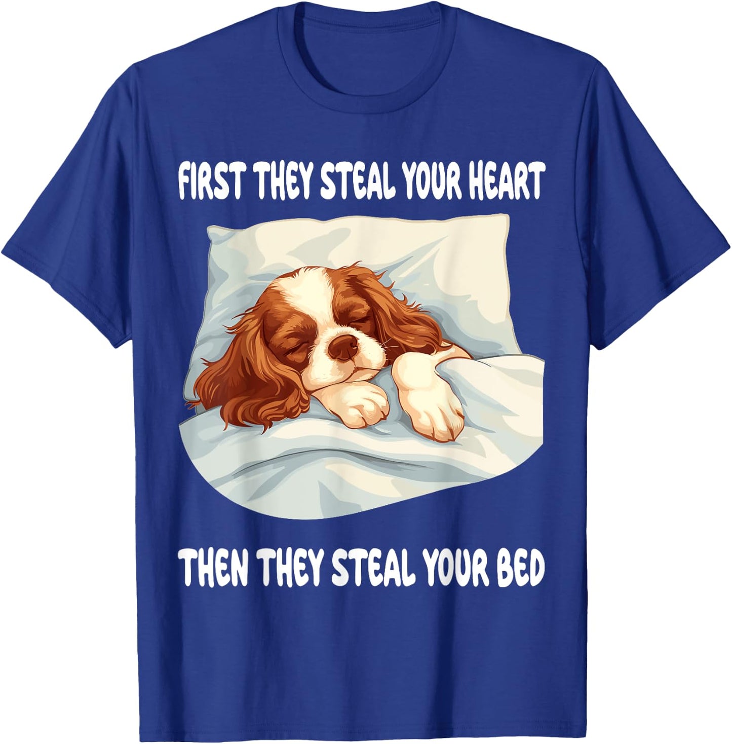 Cavalier King Charles Spaniel Sleeping Pajamas Nightgown T-Shirt - T-Shirt | Royal