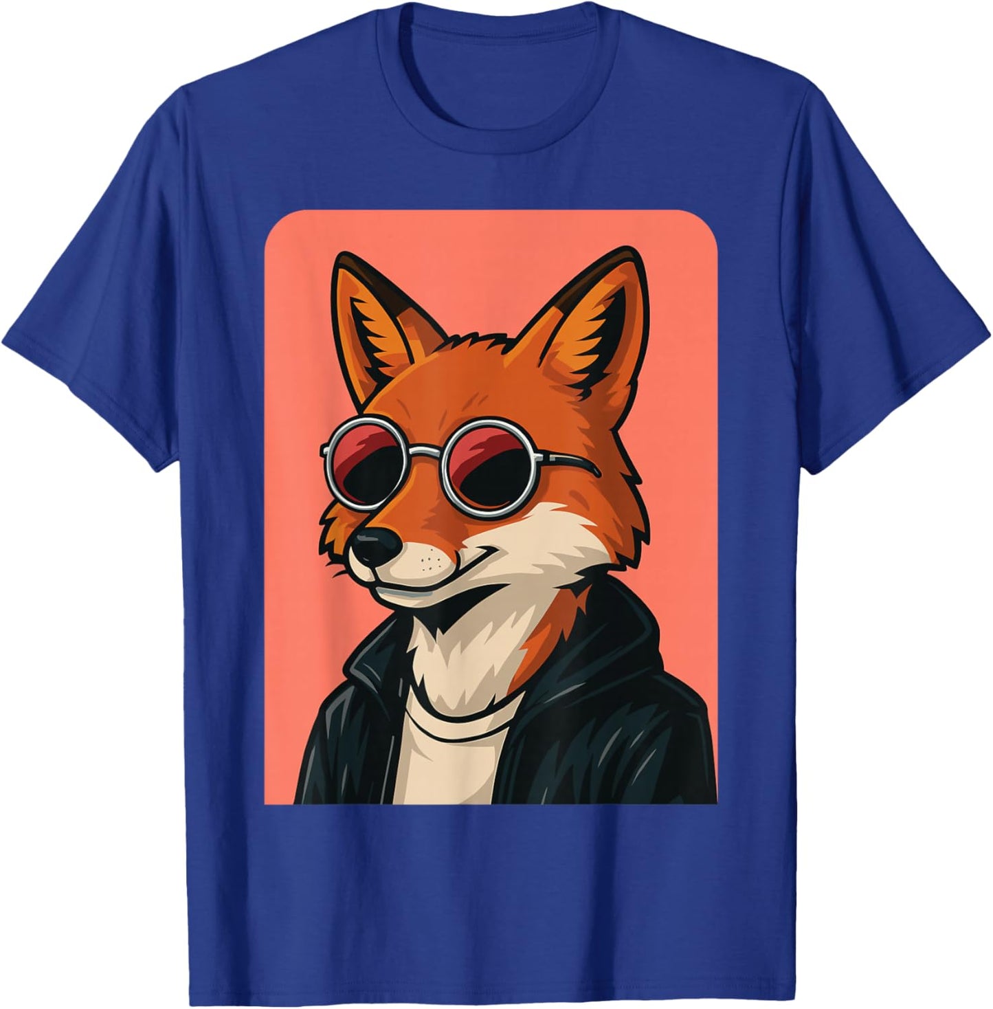 Fox Wearing Sunglasses Men Women Graphic Fox T-Shirt - T-Shirt | Royal