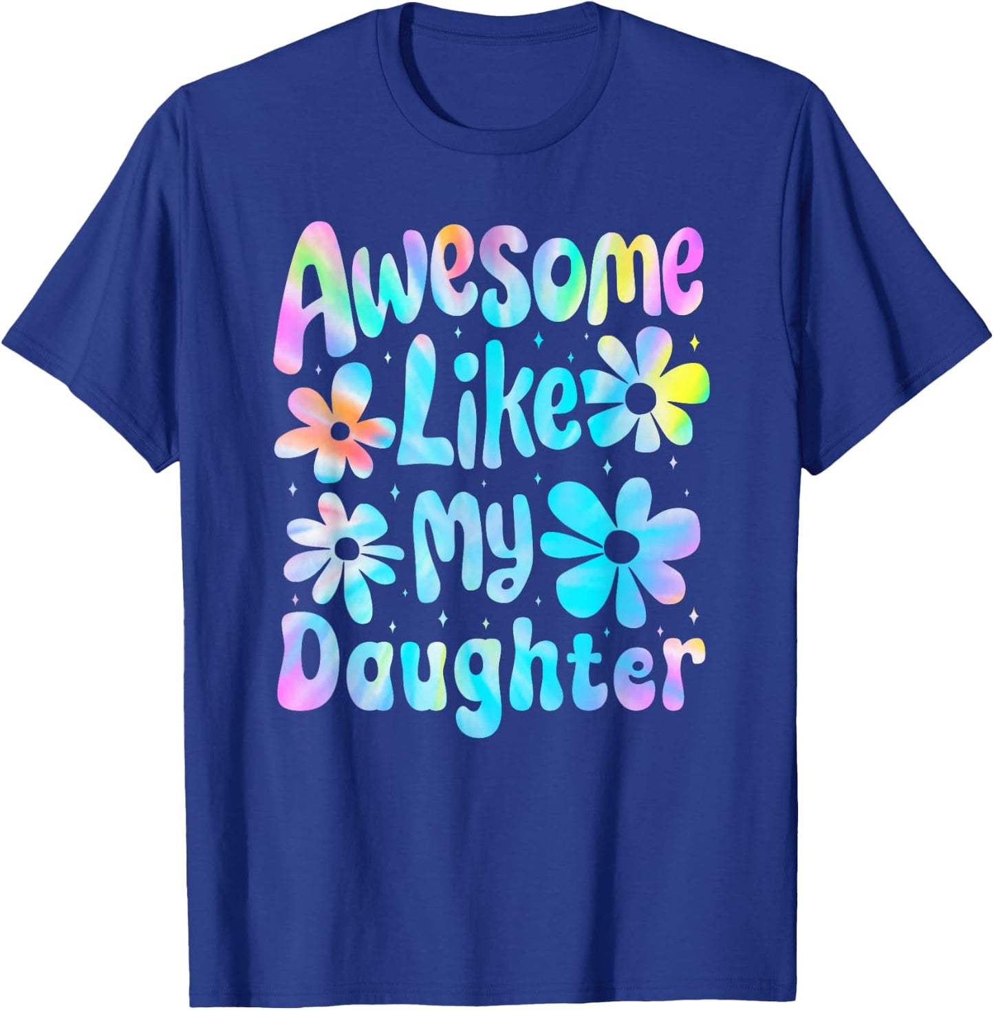 Awesome Like My Daughter Mommy Groovy Graphic Mother's Day T-Shirt - T-Shirt | Royal