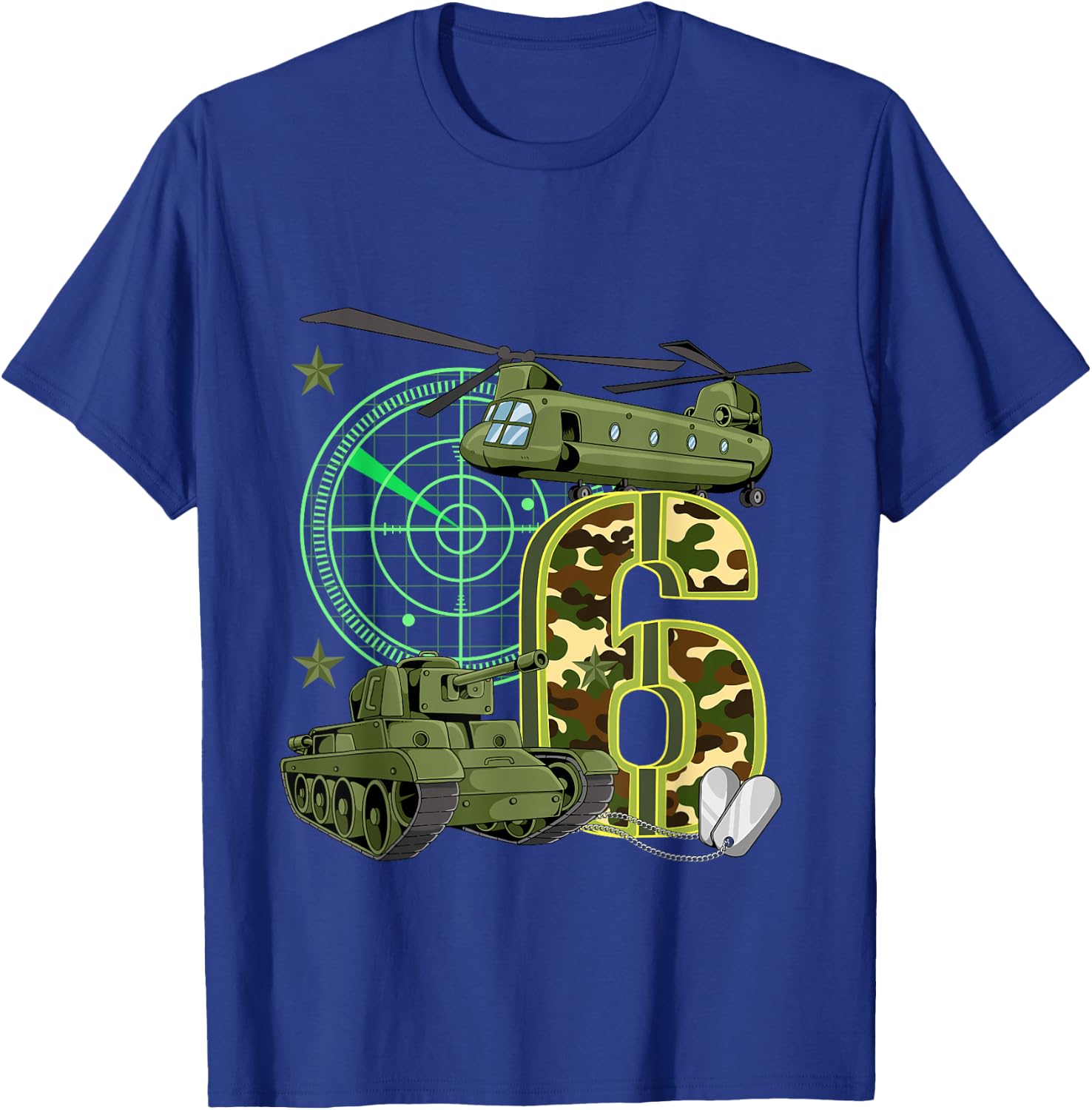 6th Birthday Army T-Shirt - T-Shirt | Royal