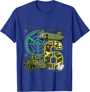 6th Birthday Army T-Shirt - T-Shirt | Royal