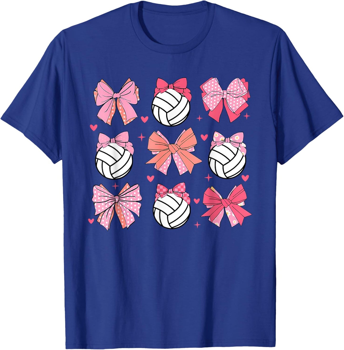 volleyball Coquette Bow volleyball Mom Mothers Day Softball T-Shirt - T-Shirt | Royal