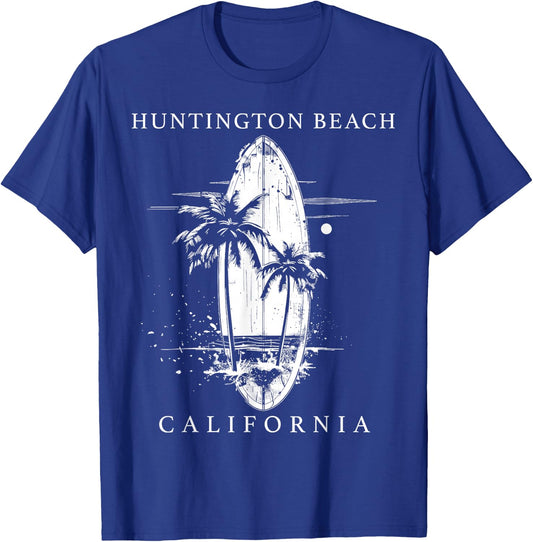Huntington Beach California Surf Vintage Surf Surfer T-Shirt - T-Shirt | Royal