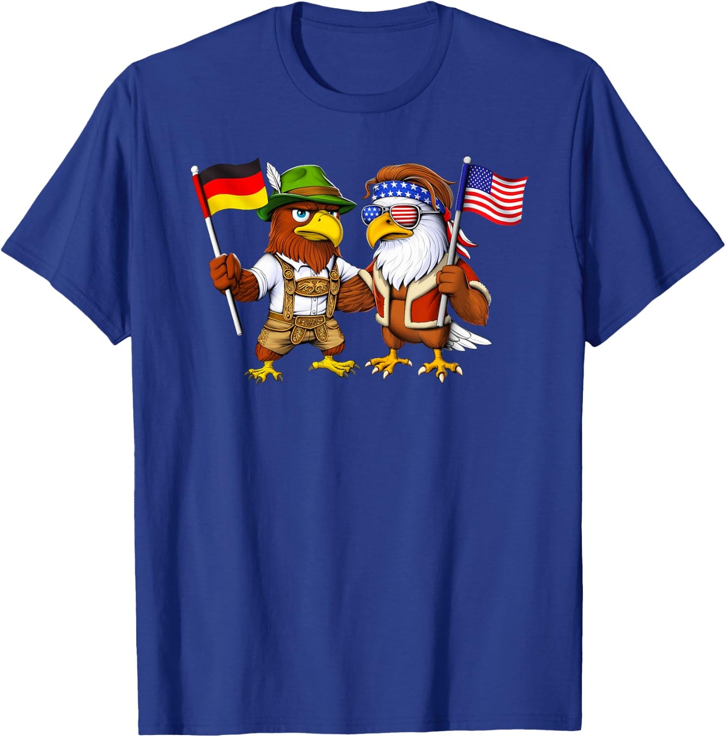 USA Germany Flag American German Roots Deutschland T-Shirt - T-Shirt | Royal
