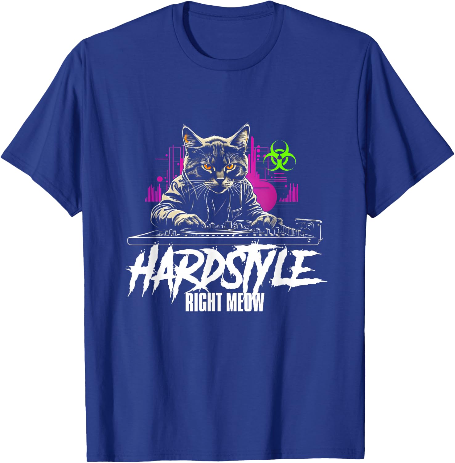 Hardstyle Outfit Cat DJs Hardstyle RIGHT MEOW T-Shirt - T-Shirt | Royal