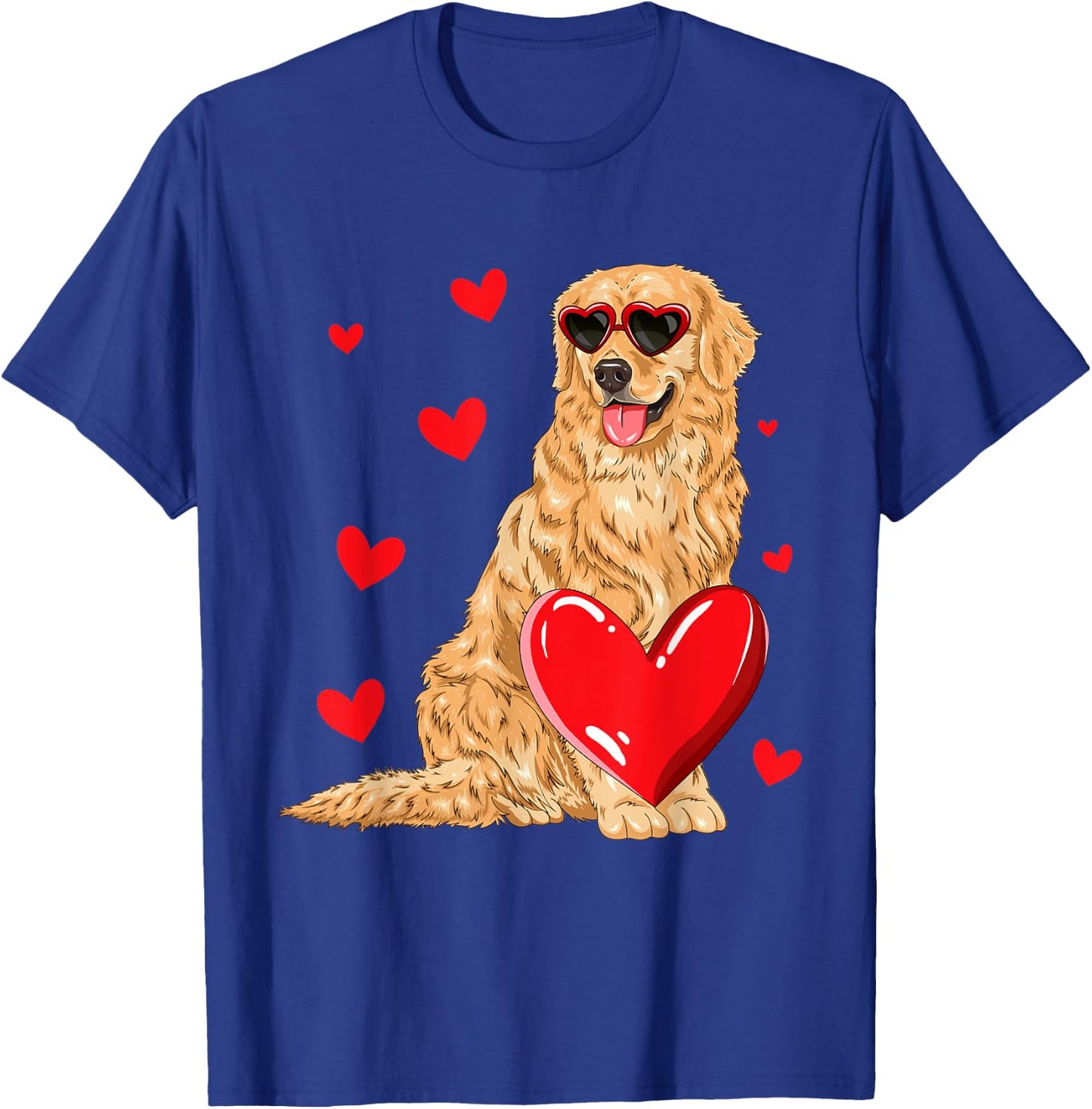 Funny Golden Retriever Heart Valentines Day Dog Lover T-Shirt - T-Shirt | Royal