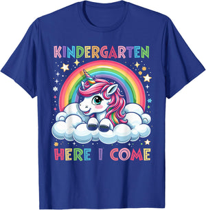 First Day Of Kindergarten Shirt Girls Unicorn Back To School T-Shirt - T-Shirt | Royal