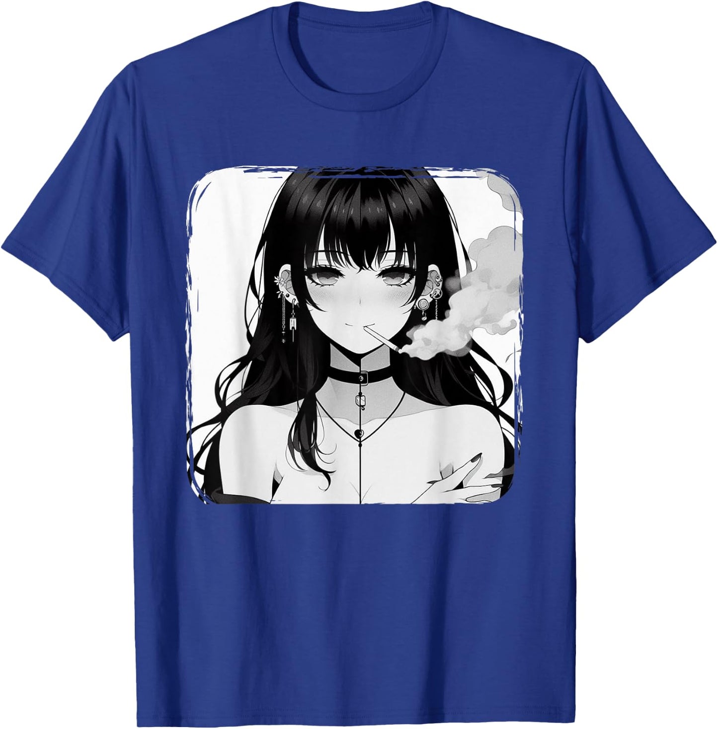 Anime Horror Girl Aesthetic Grunge Waifu Japanese Otaku T-Shirt - T-Shirt | Royal