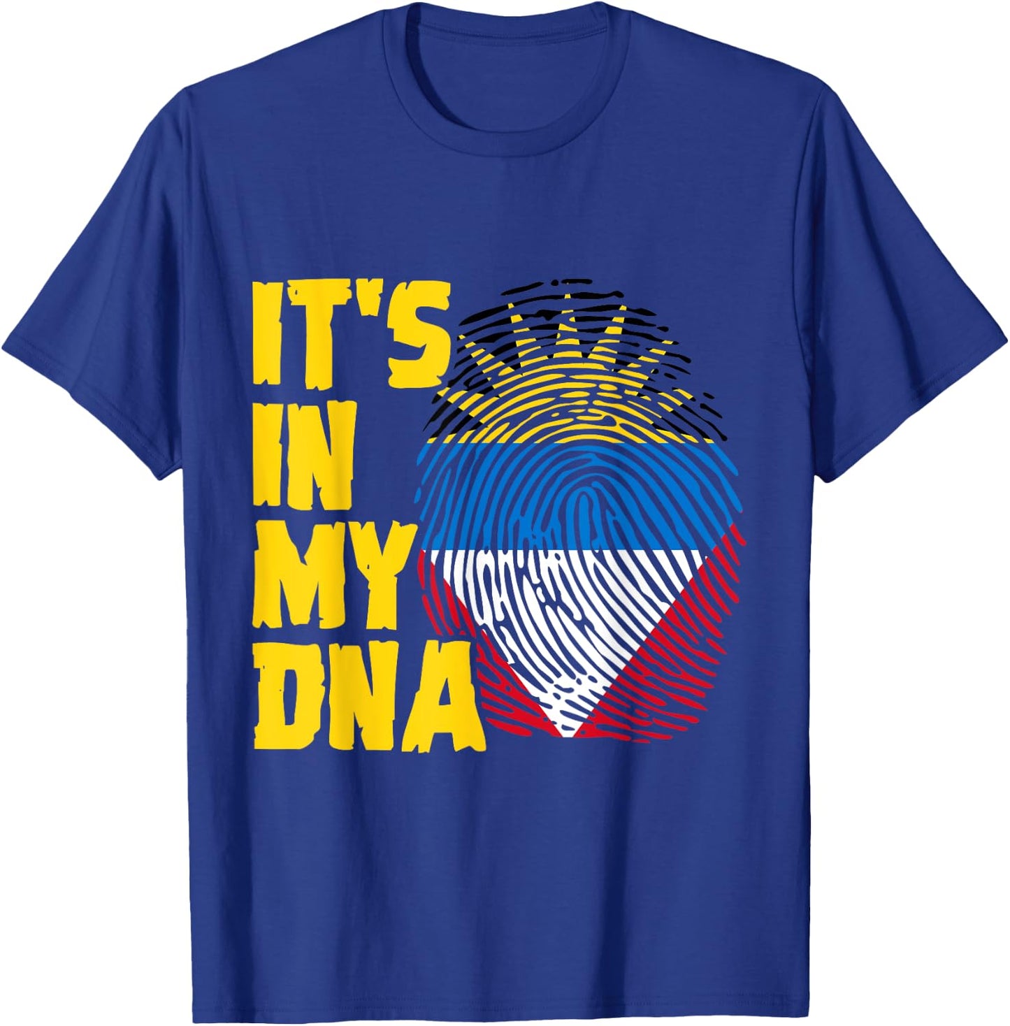 Antigua And Barbuda DNA Roots Antiguan Barbudan Flag T-Shirt - T-Shirt | Royal