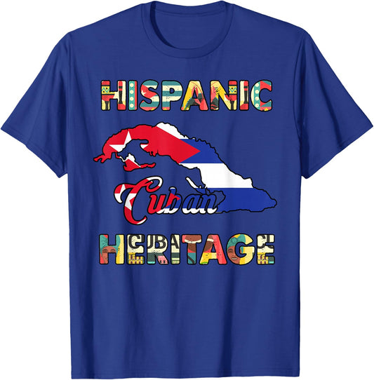 Cuba Flag Cuban Men Women Kids Hispanic Heritage Cubanita T-Shirt - T-Shirt | Royal