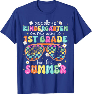 Goodbye Kindergarten On My Way to 1st Grade Last Day School T-Shirt - T-Shirt | Royal