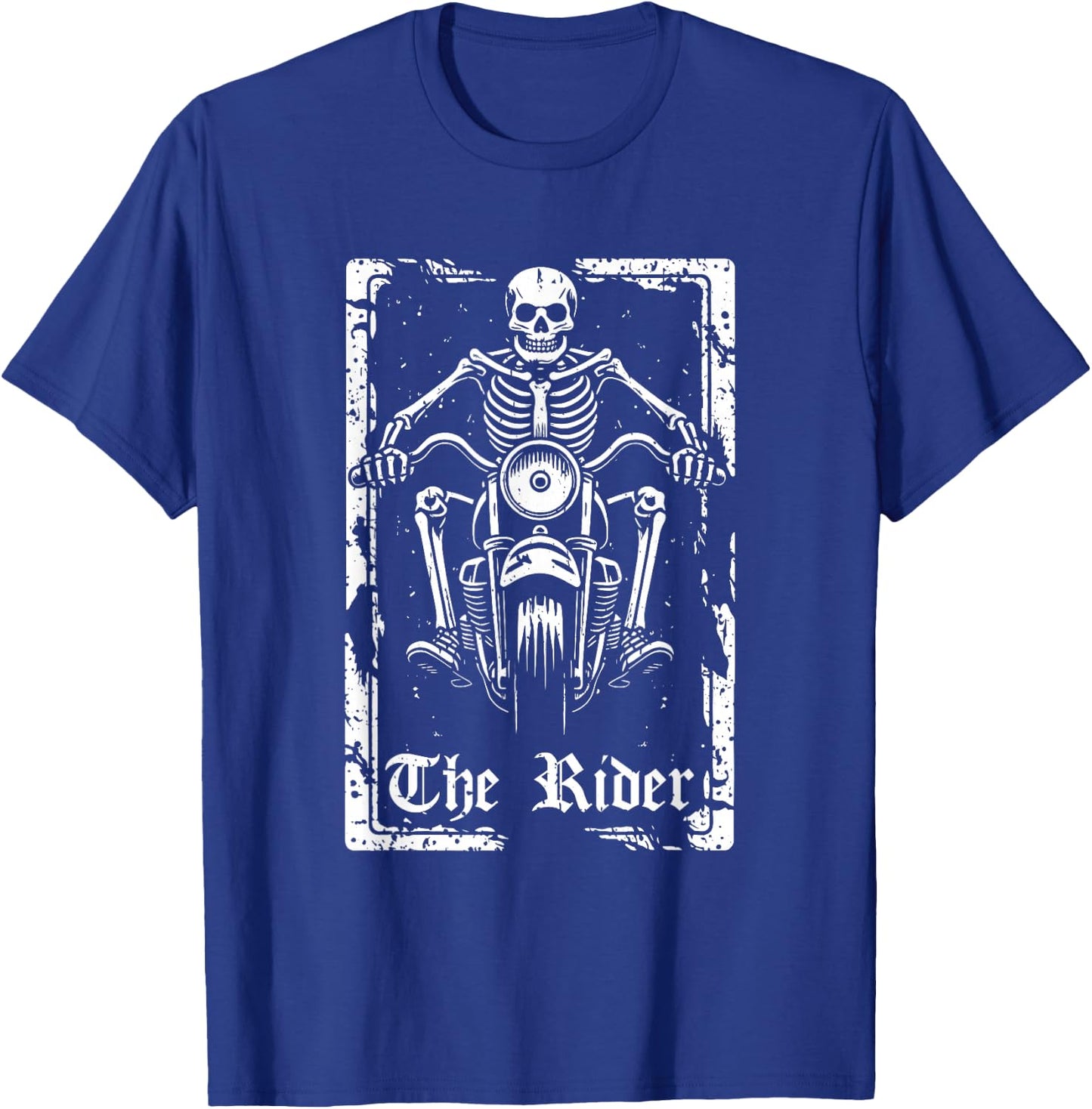 Motorcycle Motorbike - Motorbiker Biker Skeleton Tarot Card T-Shirt - T-Shirt | Royal