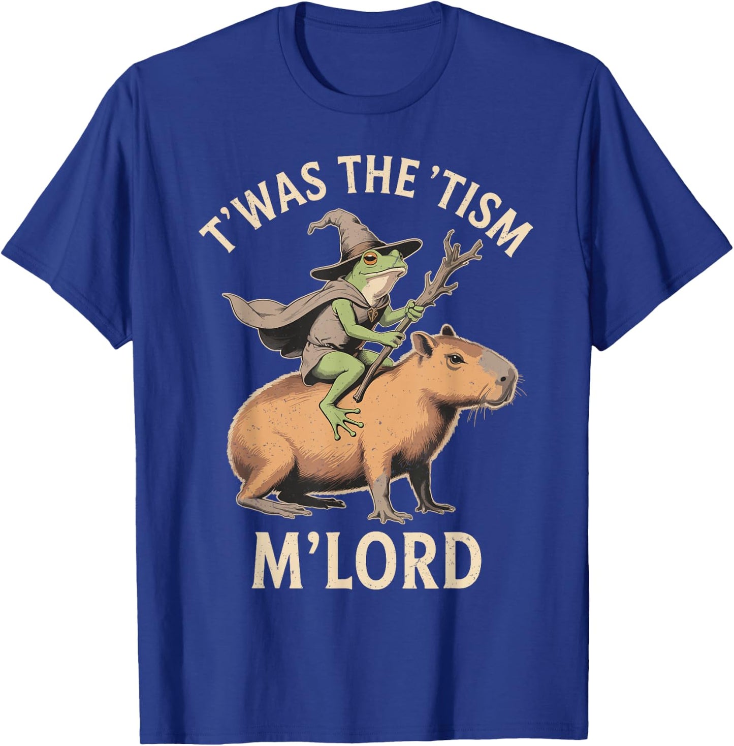 Funny Vintage TWAS The 'Tism M'Lord Wizard Frog Meme T-Shirt - T-Shirt | Royal