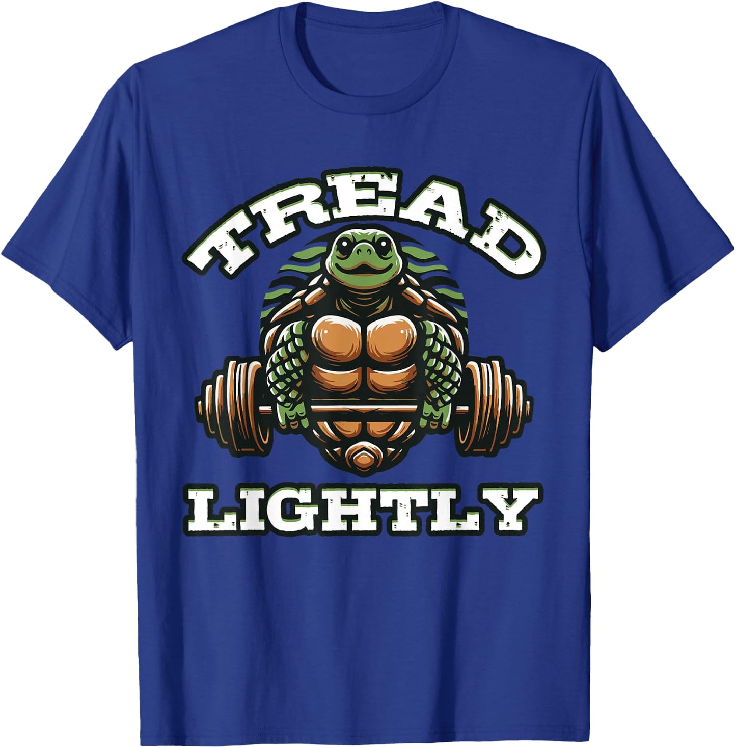 Treads Lightly Fitness Turtle & Dumbbells Workout T-Shirt - T-Shirt | Royal